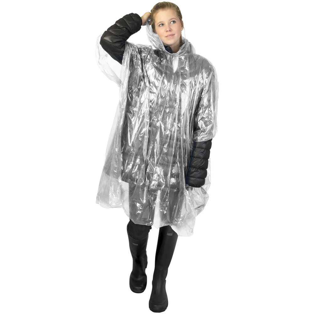 Poncho impermeabile monouso in materiale riciclato certificato GRS con custodia Mayan 
