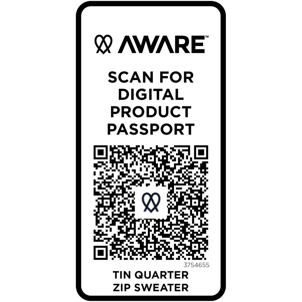 Maglione con cerniera a un quarto in tessuto riciclato unisex Aware™ Tin 