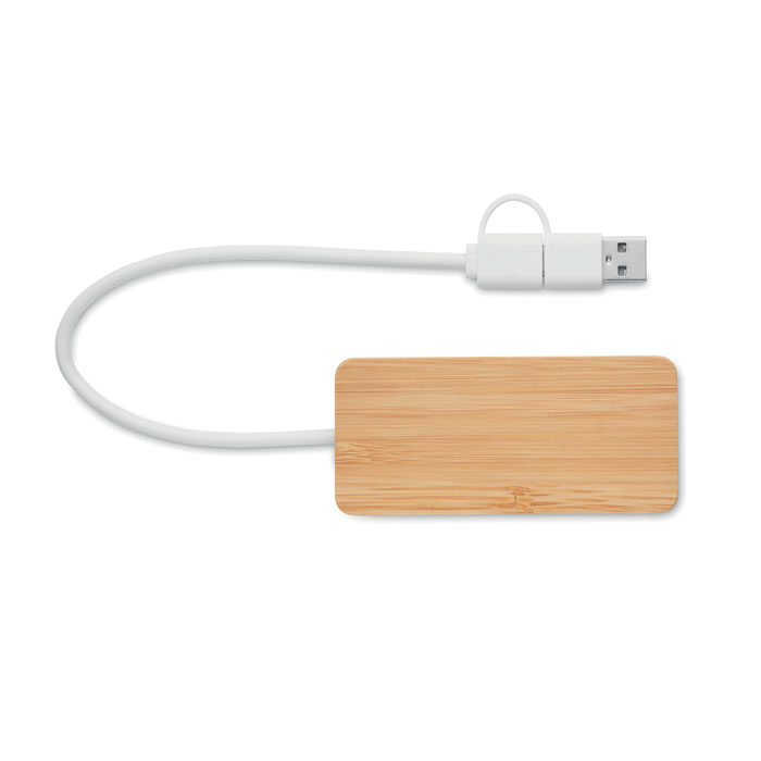 HUBBAM - Hub USB a 3 porte in bamboo