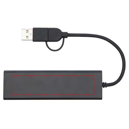 Hub USB 2.0 in alluminio riciclato RCS Rise