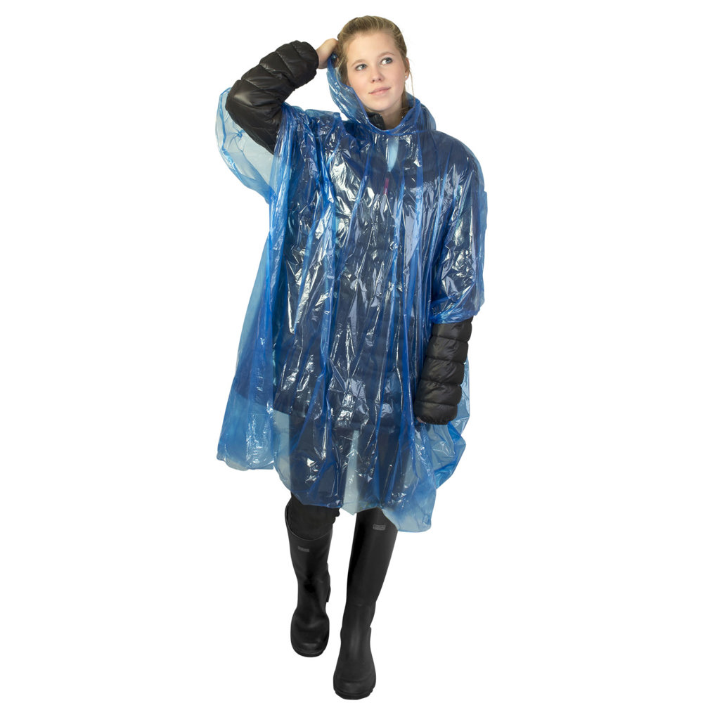Poncho impermeabile monouso in materiale riciclato certificato GRS con custodia Mayan 