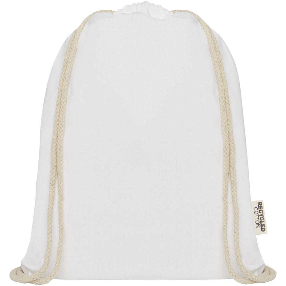 Borsa con cordoncino in cotone riciclato certificato GRS da 140 g/m² Oregon