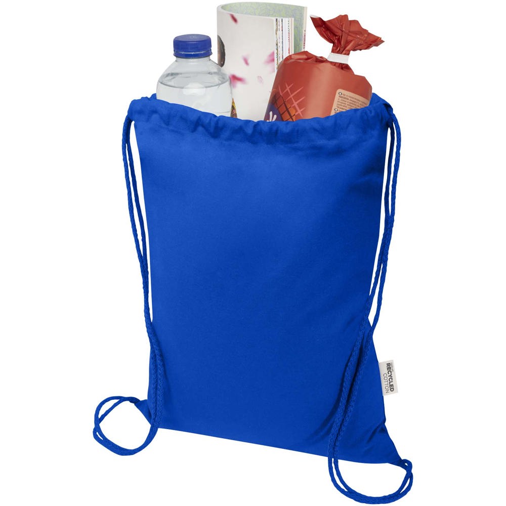 Borsa con cordoncino  in materiale riciclato GRS da 140 g/m² Oregon Blend - 5L