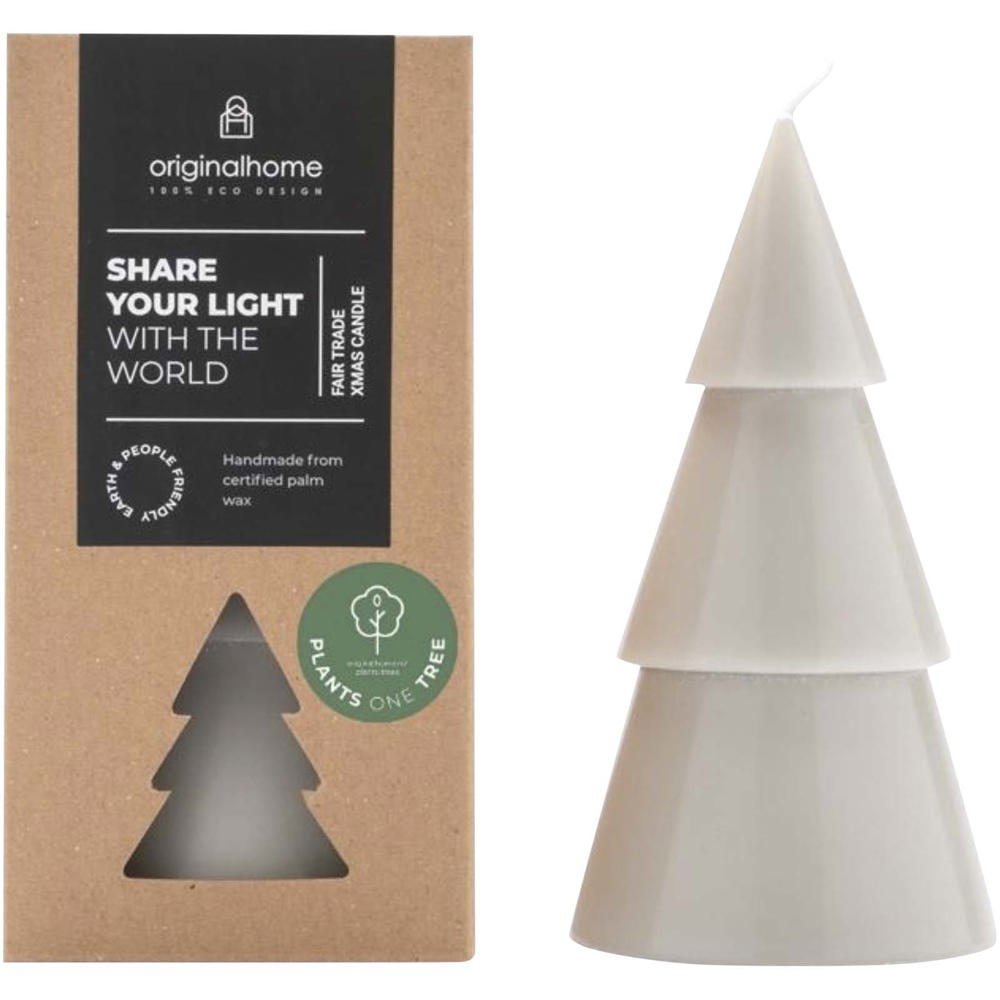 Candela a forma di albero di Natale - formato grande Originalhome - Grigio chiaro