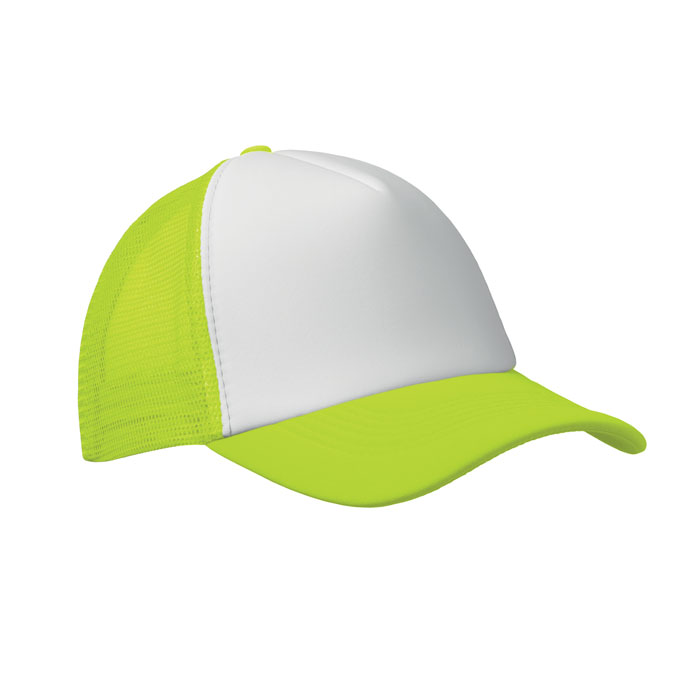 BUBBLE - Cappello trucker a 5 pannelli - Bianco/Giallo Neon