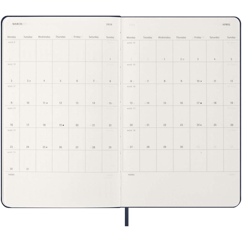 Agenda giornaliera 12 mesi con copertina rigida Moleskine