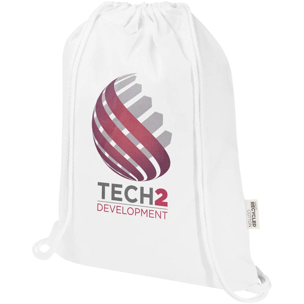 Borsa con cordoncino in materiale riciclato GRS da 180 g/m² Peru Blend - 5L