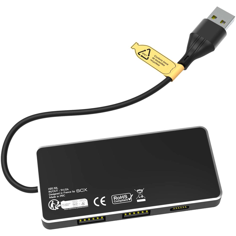 Hub USB 8 in 1 con doppio ingresso e 6 porte SCX.design H20