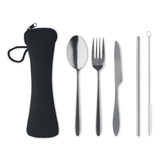 5 SERVICE - Set posate in acciaio inox - Nero