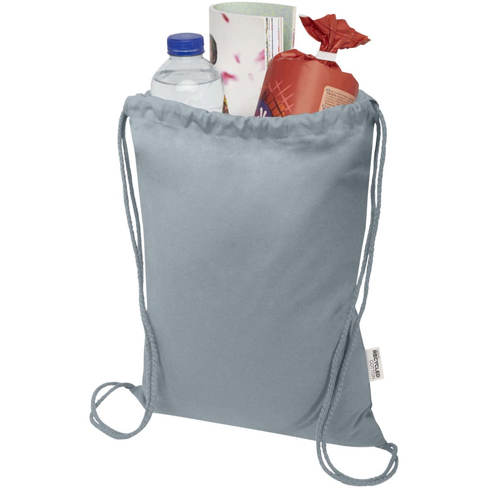 Borsa con cordoncino  in materiale riciclato GRS da 140 g/m² Oregon Blend - 5L