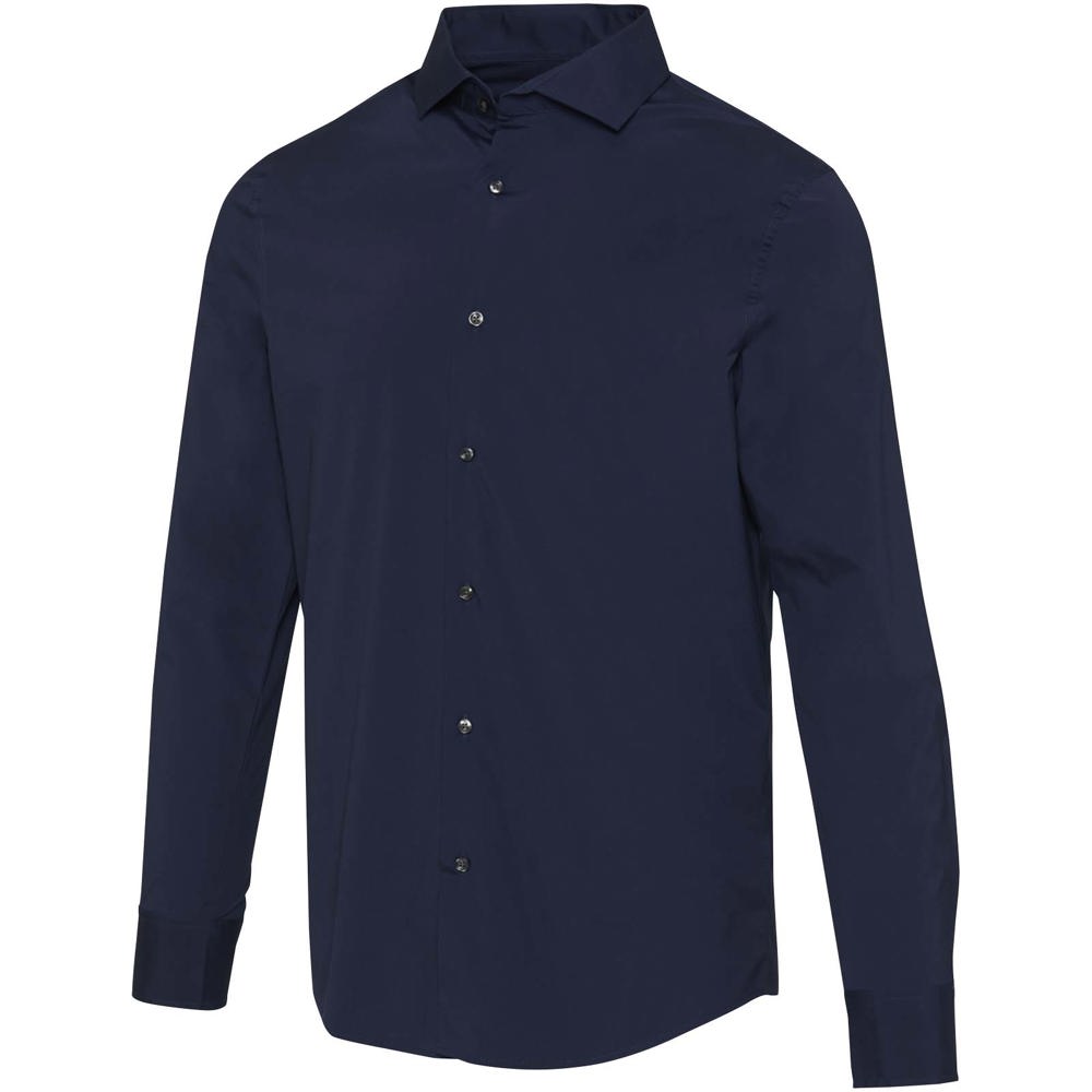 Camicia in tessuto di popeline da uomo Carnelian - Blu navy