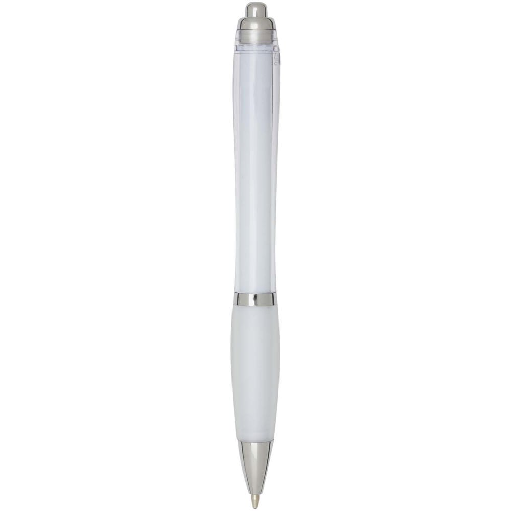  Penna a sfera in plastica riciclata certificata RCS con fusto e impugnatura colorati (inchiostro blu) Nash