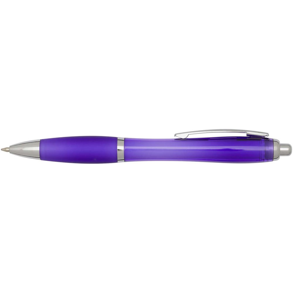  Penna a sfera in plastica riciclata certificata RCS con fusto e impugnatura colorati (inchiostro blu) Nash