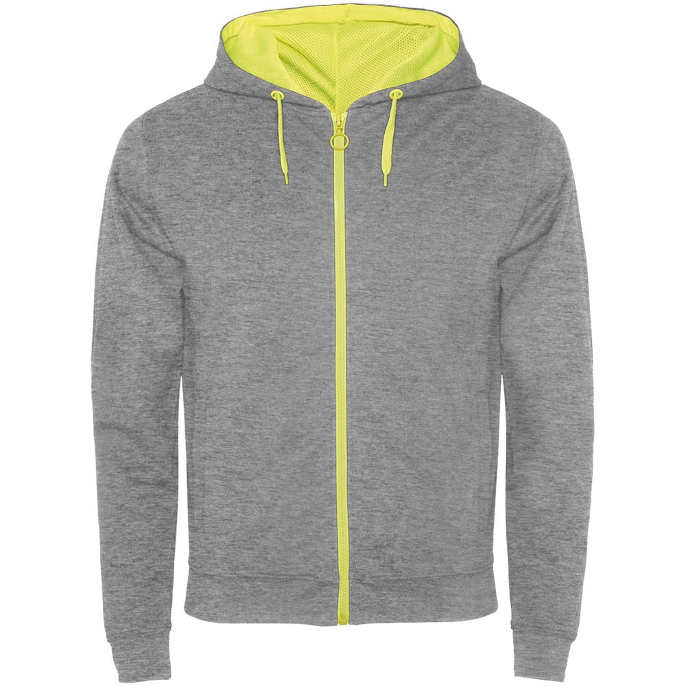 Felpa unisex Fuji - Grigio melange, Giallo fluo