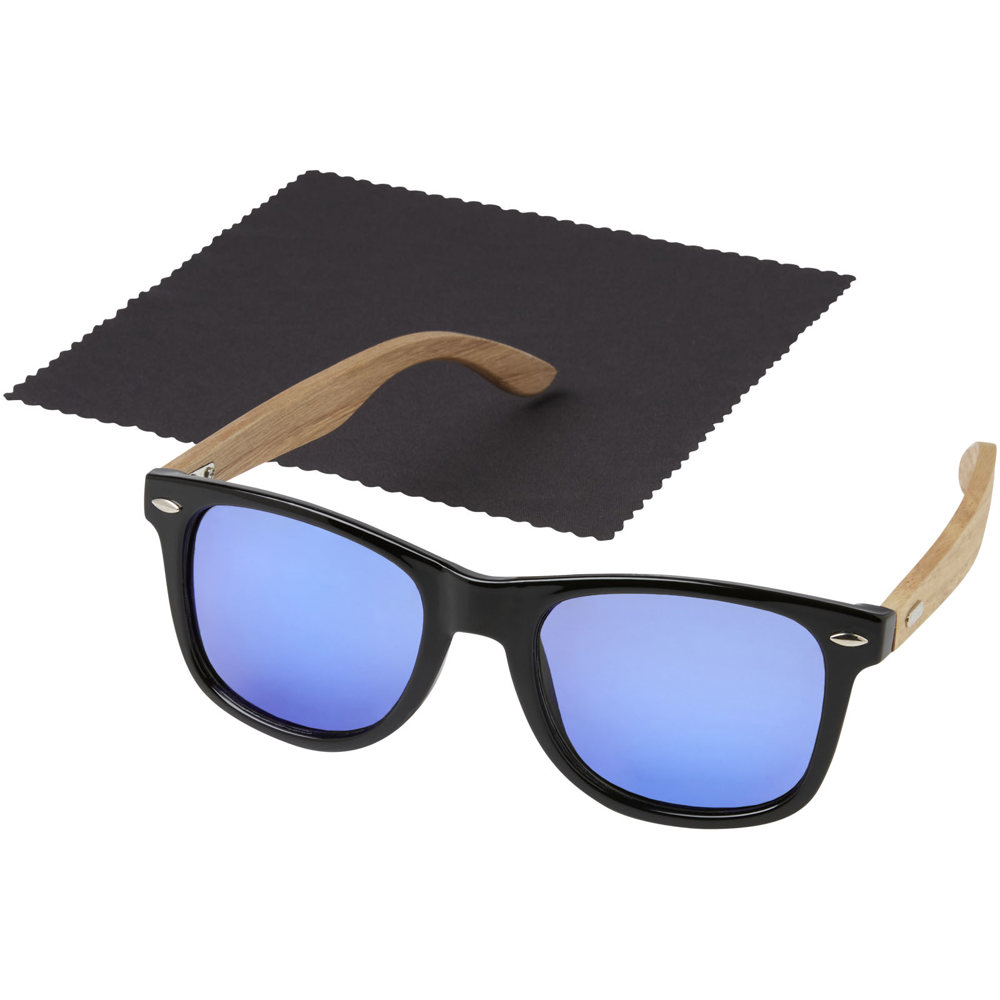 Occhiali da sole Hiru con lenti polarizzate e specchiate in PET riciclato/legno con confezione regalo