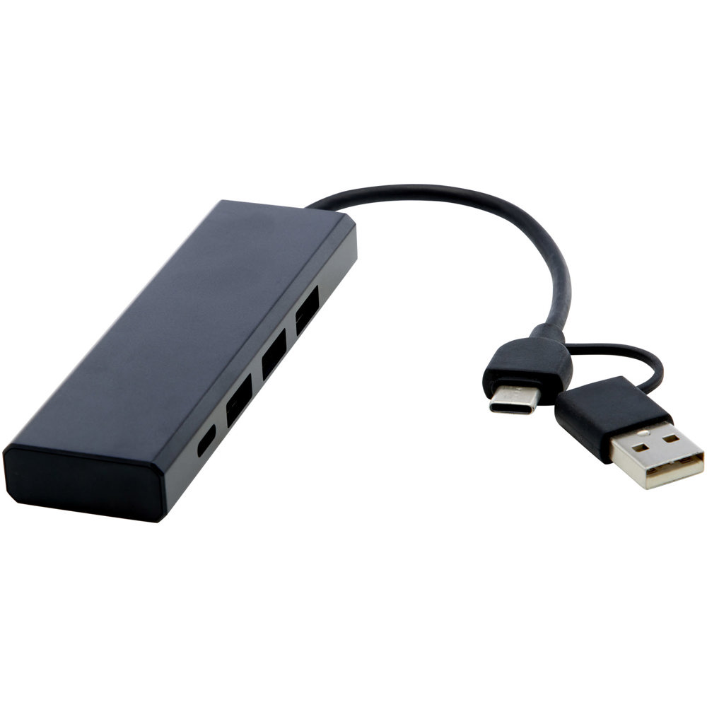 Hub USB 2.0 in alluminio riciclato RCS Rise