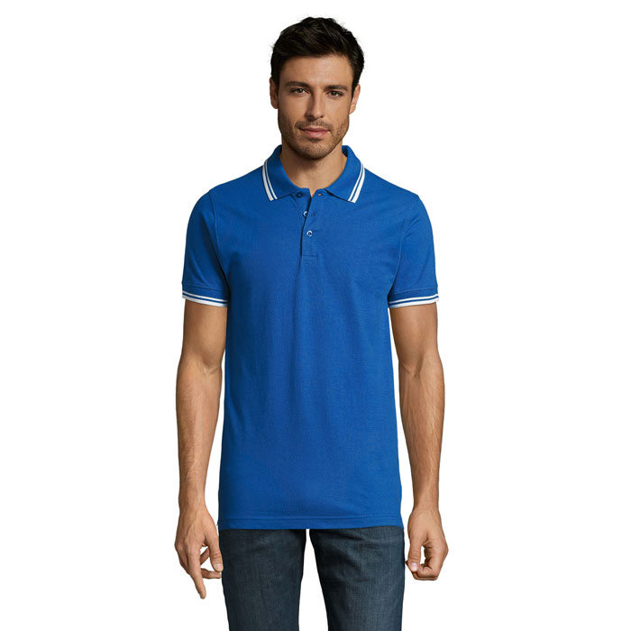 PASADENA MEN - PASADENA POLO UOMO 200 - Blu Reale/bianco