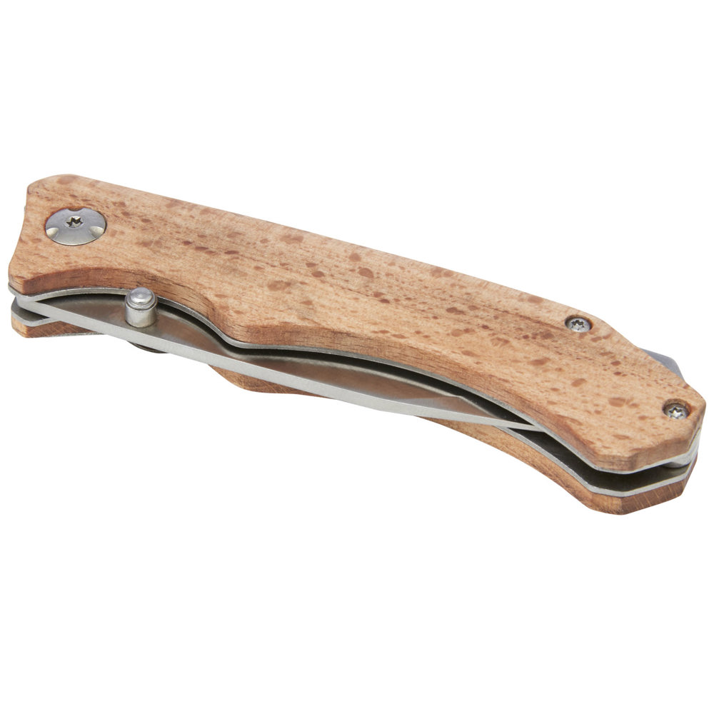 Coltello tascabile Dave in legno con clip per cintura