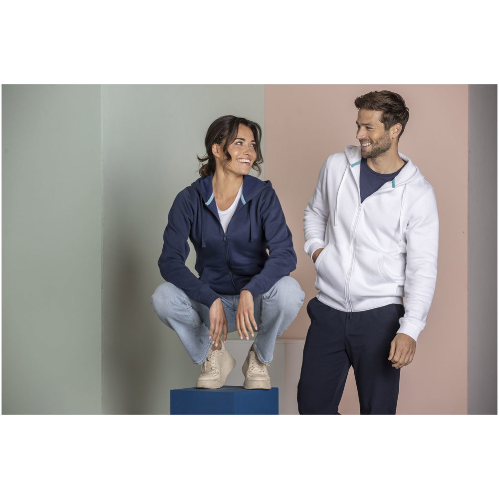 Felpa Ruby da uomo con cappuccio e full zip in tessuto organico riciclato