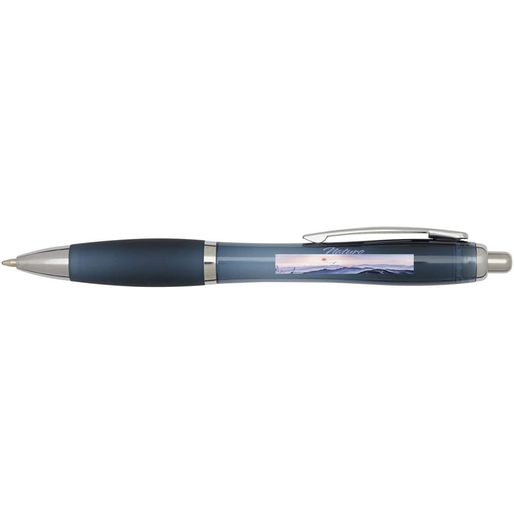  Penna a sfera in plastica riciclata certificata RCS con fusto e impugnatura colorati (inchiostro blu) Nash