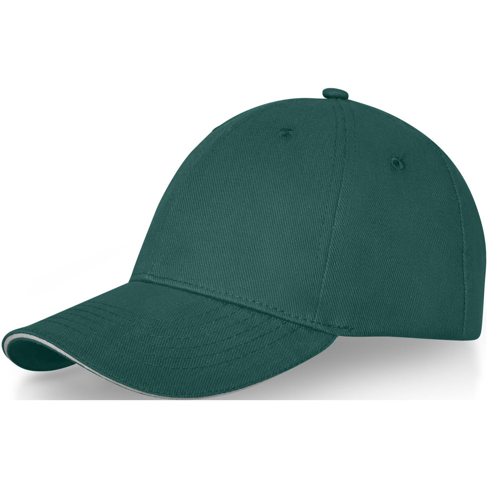 Cappellino Darton a 6 pannelli con visiera a sandwich - Verde foresta