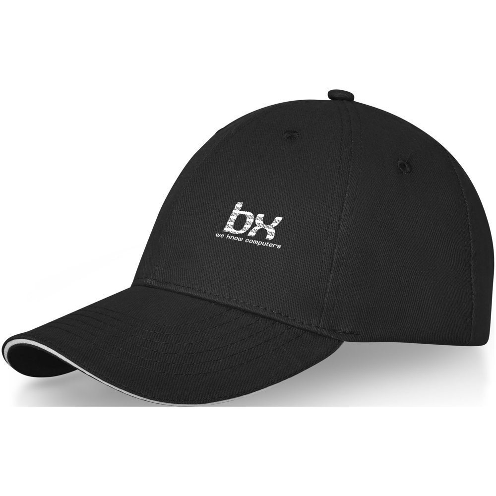 Cappellino a 6 pannelli con visiera a sandwich da 260 g/m² Darton