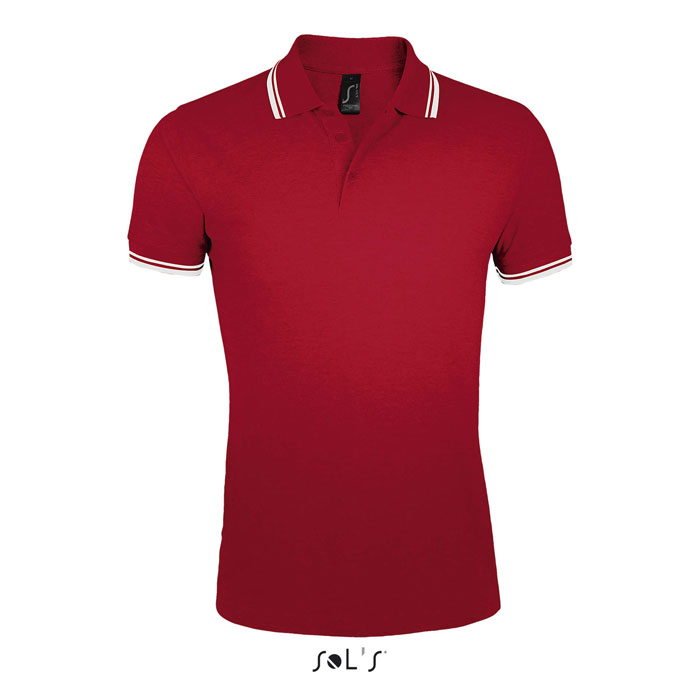 PASADENA MEN - PASADENA POLO UOMO 200 - Rosso/Bianco