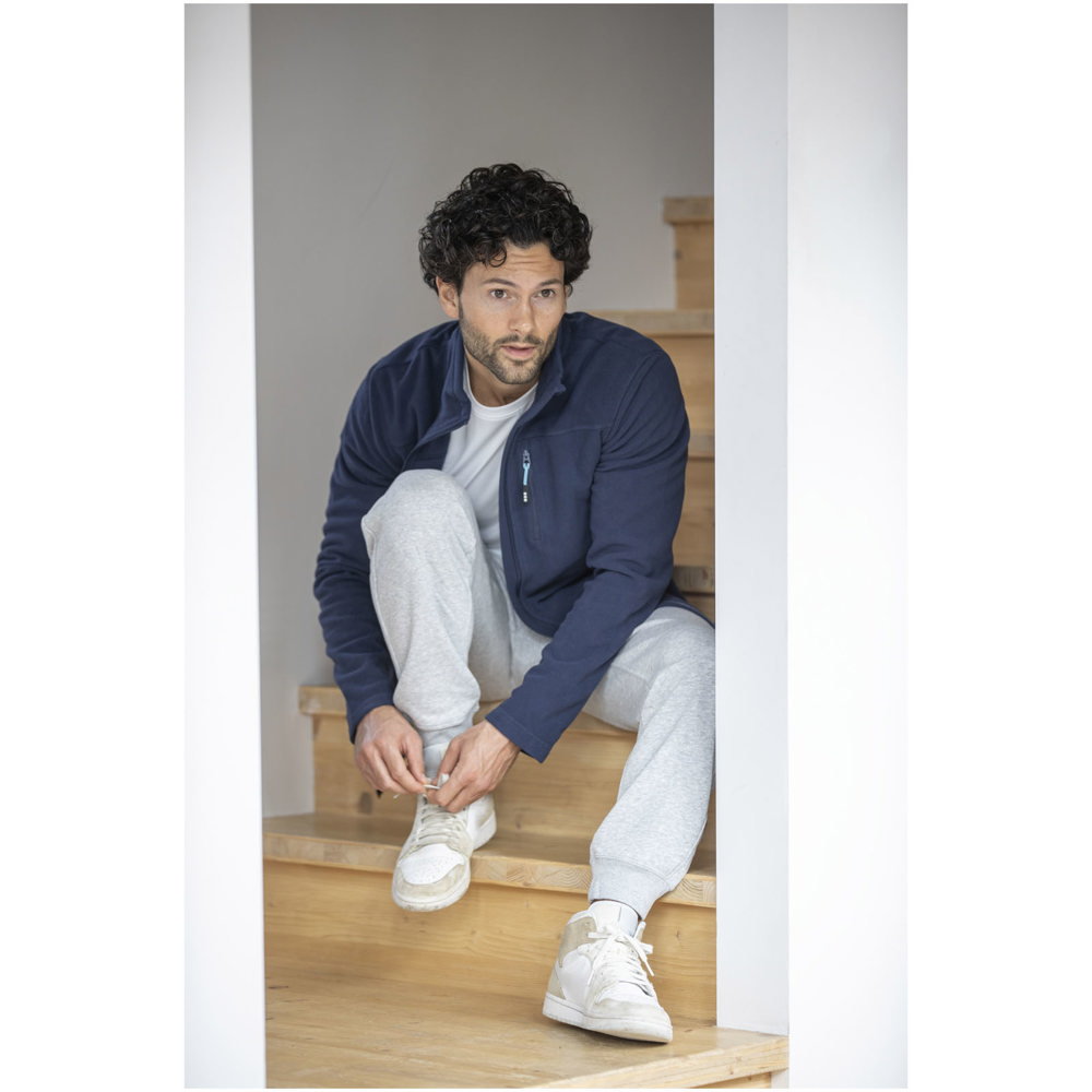 Giacca da uomo in pile con zip integrale in materiale riciclato certificato GRS Amber