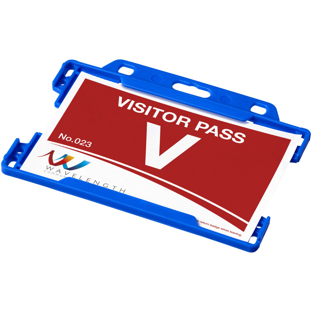 Porta badge in plastica riciclata Vega - Blu