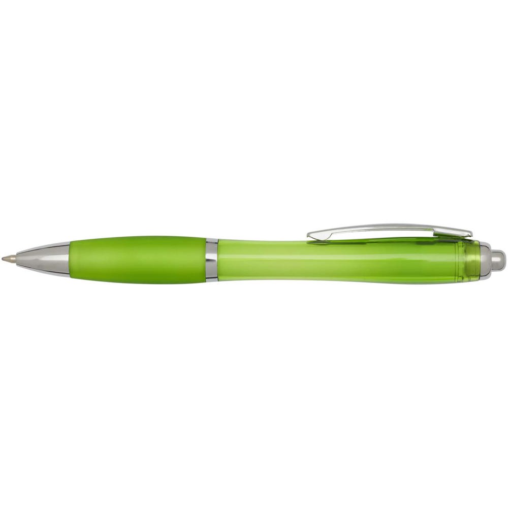  Penna a sfera in plastica riciclata certificata RCS con fusto e impugnatura colorati (inchiostro blu) Nash
