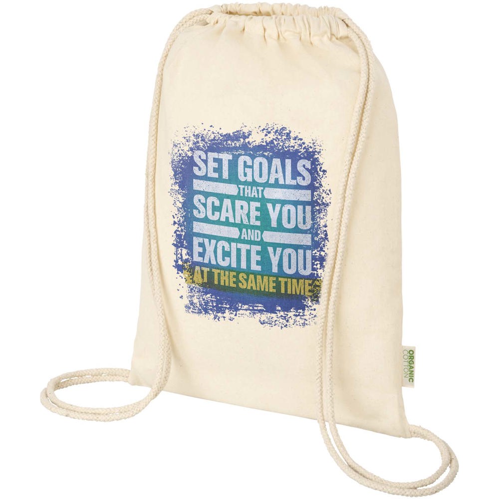 Borsa con cordoncino in tessuto biologico certificato OCS da 140 g/m² Odisha  - 5L