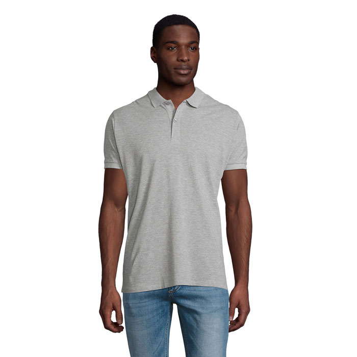 PLANET MEN - Polo PLANET UOMO 170g - Grigio Melange 2