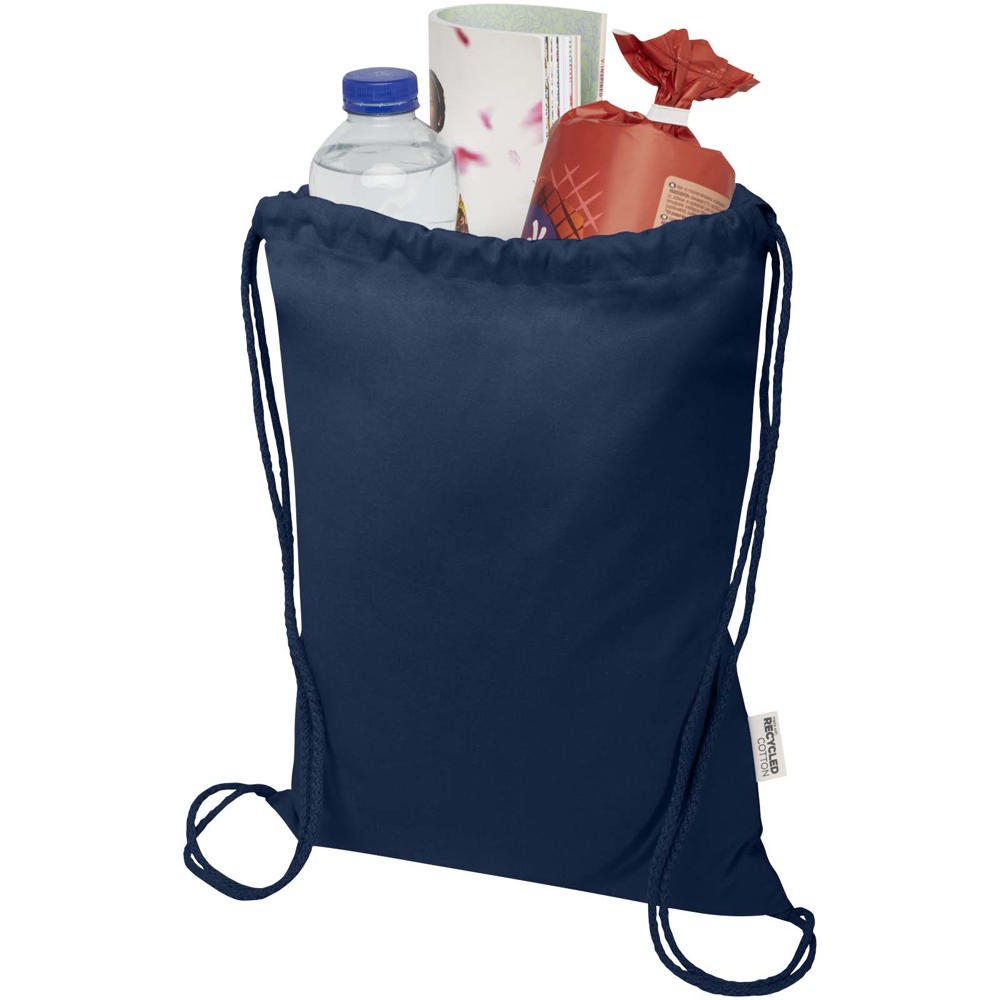 Borsa con cordoncino in materiale riciclato GRS da 140 g/m² Oregon Blend - 5L