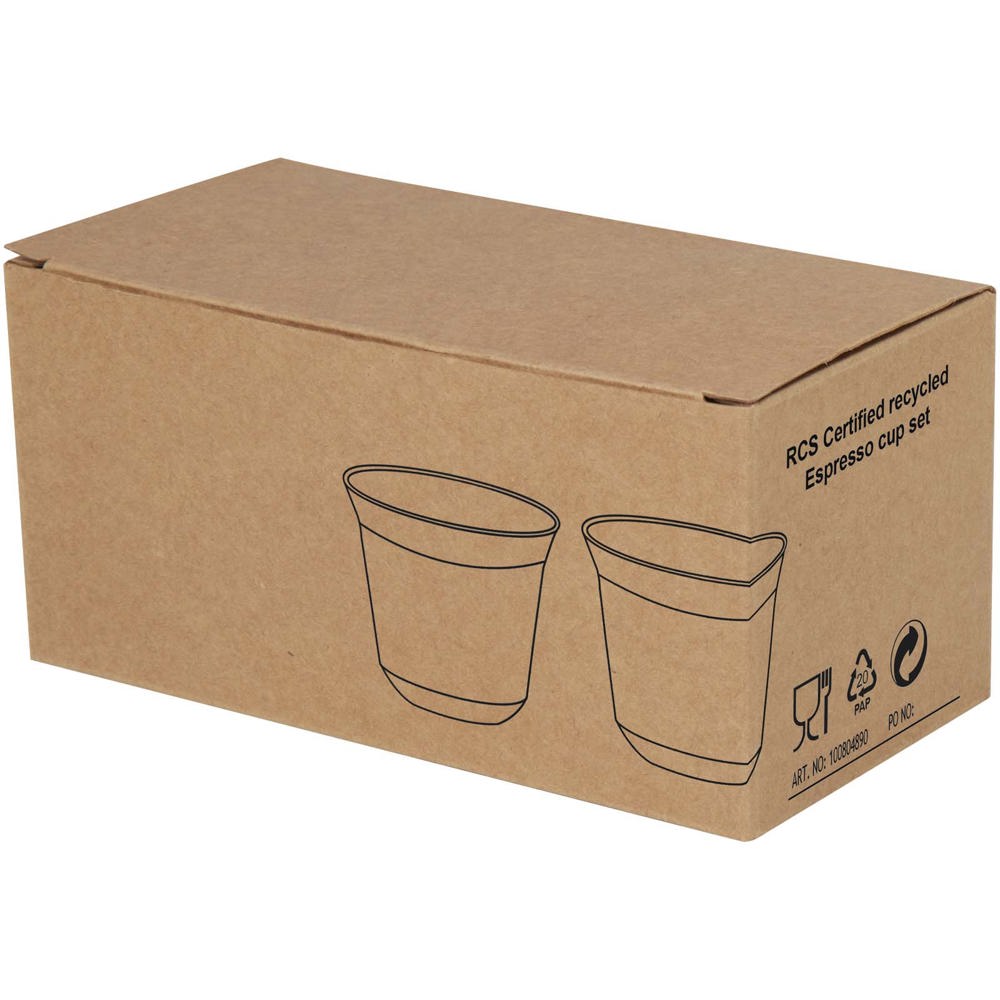  Set di tazze per caffè espresso in acciaio inossidabile certificato RCS da 80 ml Duo 
