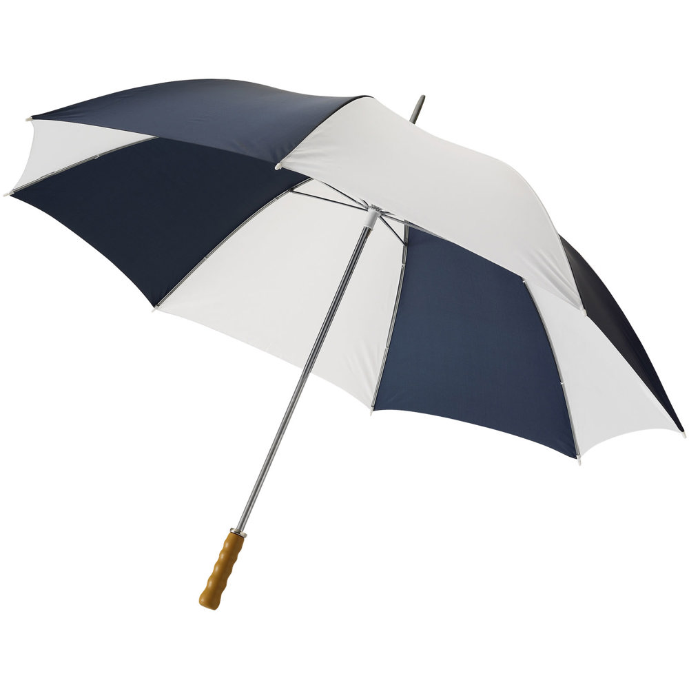 Ombrello golf Karl da 30'' con manico in legno - Navy, Bianco