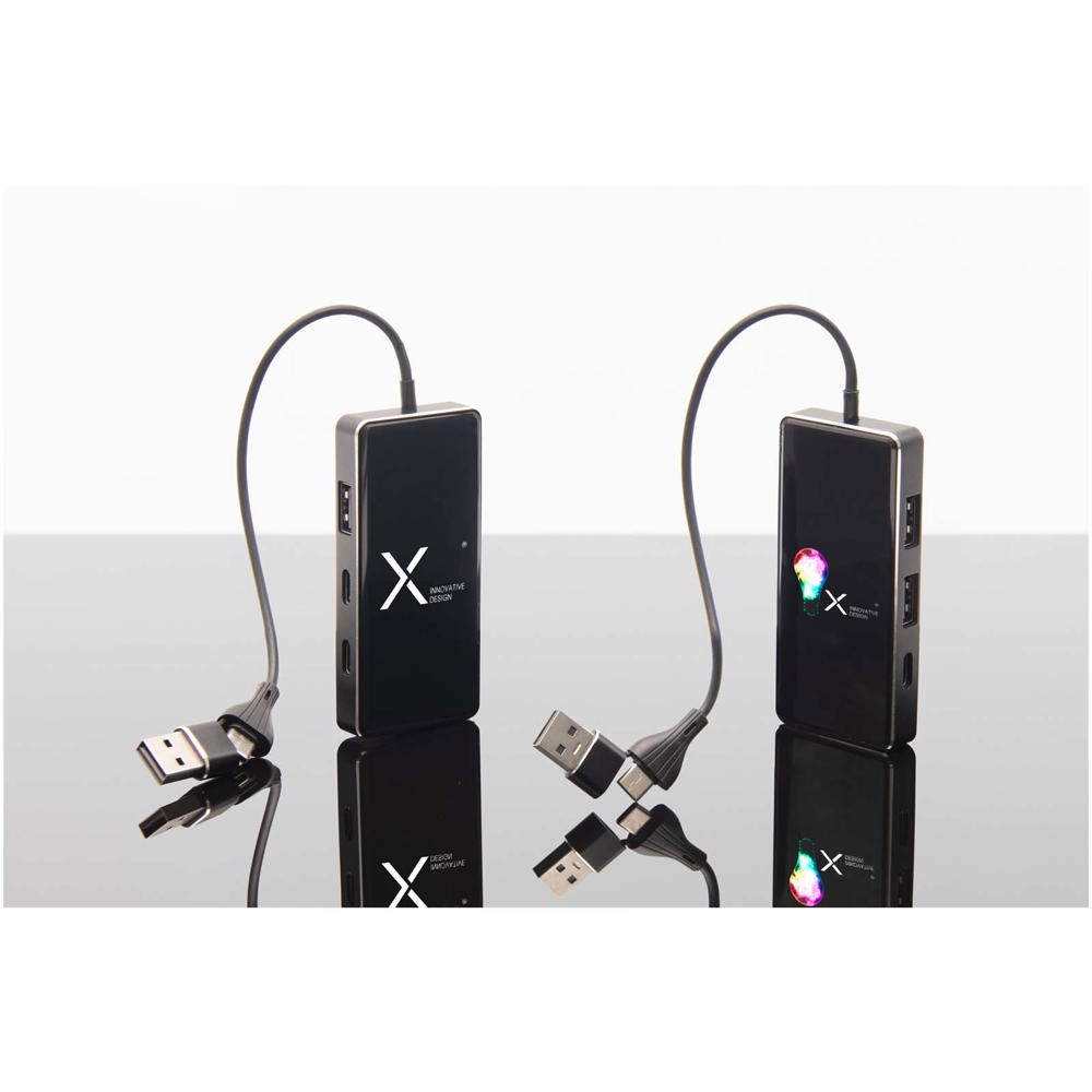 Hub USB 8 in 1 con doppio ingresso e 6 porte SCX.design H20