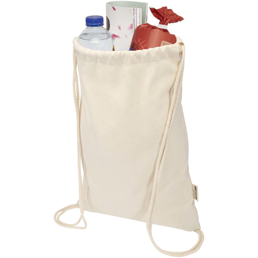 Borsa con cordoncino in materiale riciclato GRS da 180 g/m² Peru Blend - 5L