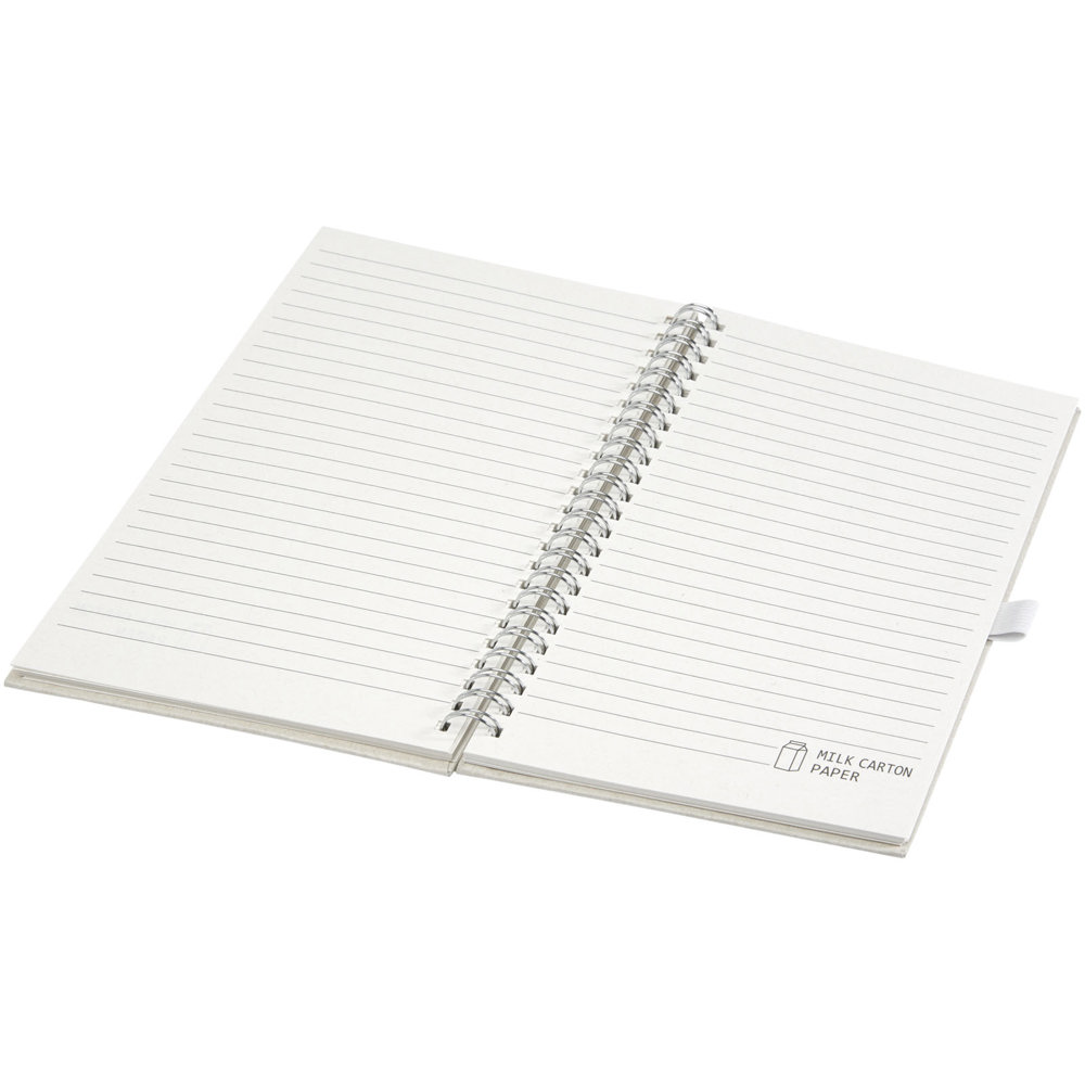 Blocco note a spirale Dairy Dream in formato A5 realizzato con cartoni del latte riciclati