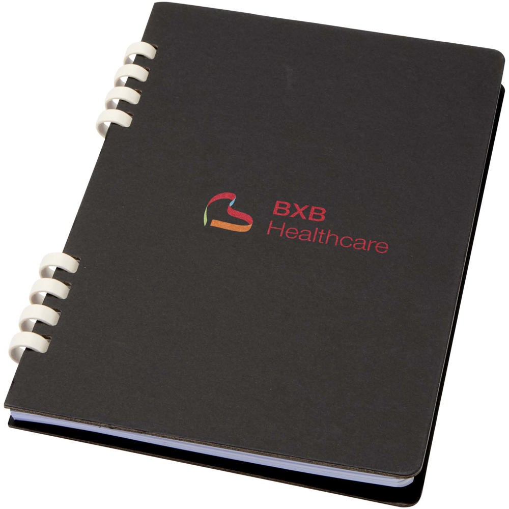 Blocco note a spirale formato A5 con copertina rigida in materiale riciclato certificato RCS Fil