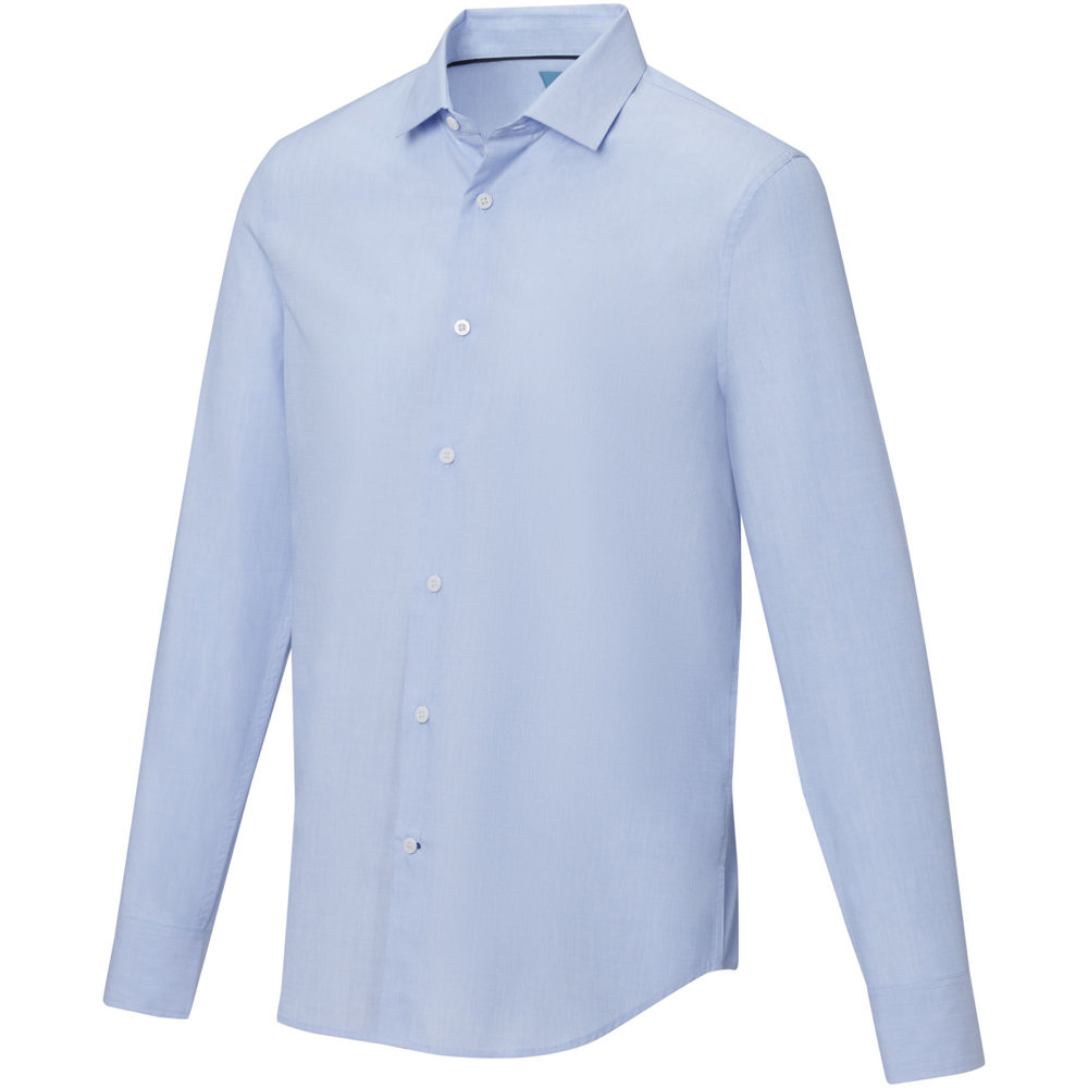 Camicia a maniche lunghe da uomo in tessuto biologico Cuprite - Blu chiaro