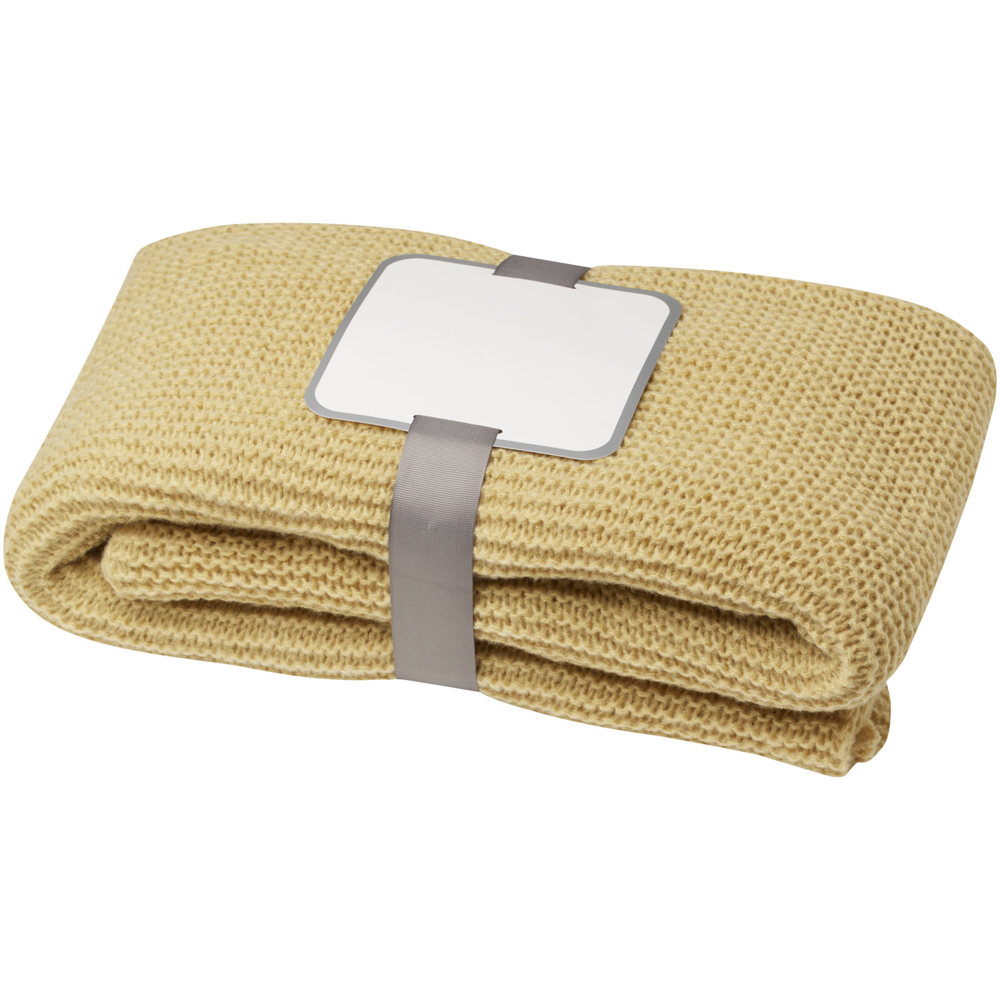 Coperta lavorata maglia di poliestere GRS da 150 x 120 cm Suzy - Beige