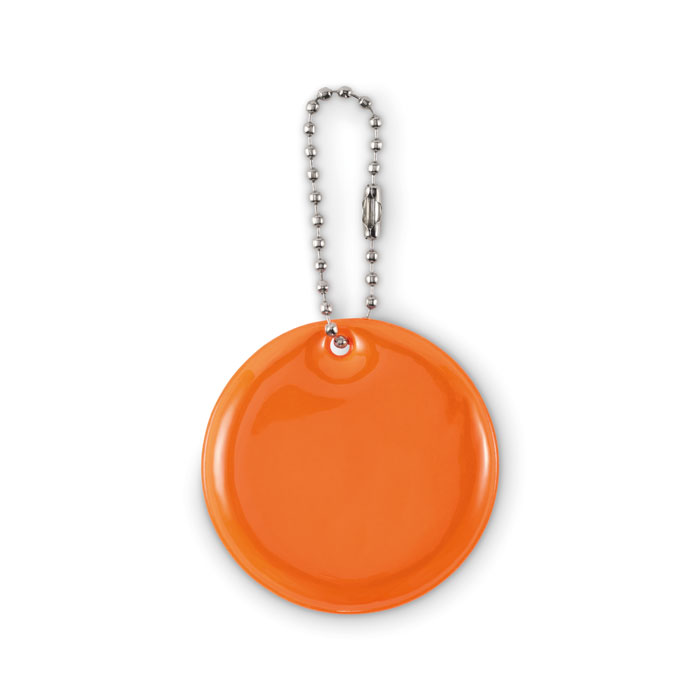 GRIN - Portachiavi tondo riflettente - Arancio Neon