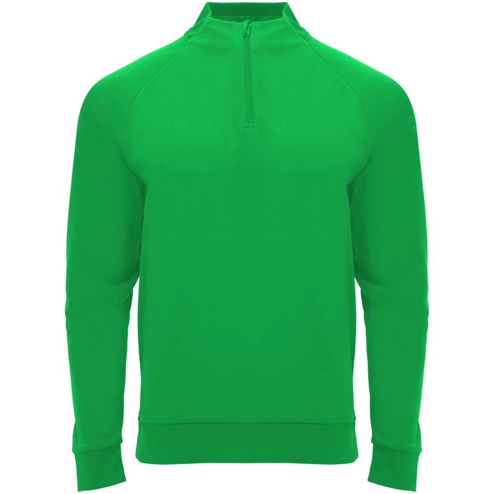 Felpa a maniche lunghe con zip a un quarto unisex Epiro - Verde felce