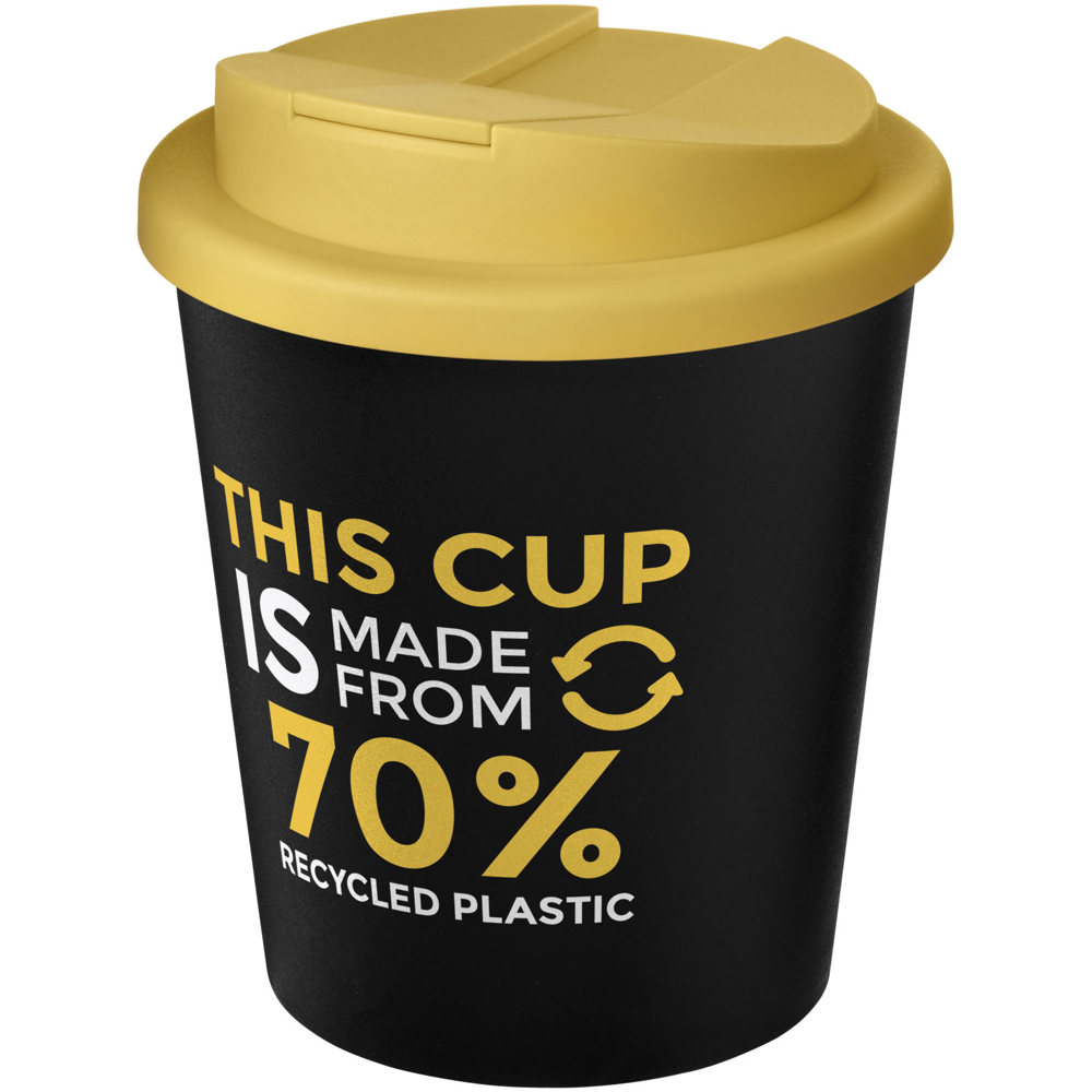 Bicchiere Americano® Espresso Eco da 250 ml in materiale riciclato con coperchio a prova di perdita