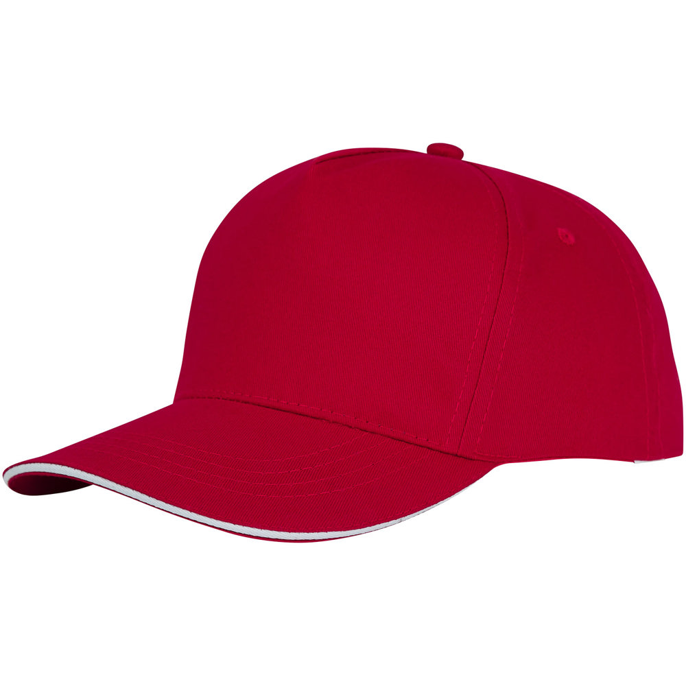 Cappellino con visiera sandwich Ceto a 5 pannelli - Rosso