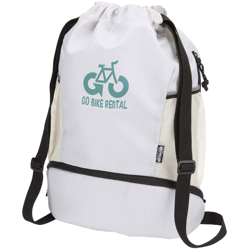 Borsa sportiva con cordoncino in materiale riciclato certificato GRS e scomparto inferiore da 18 litri Nomad