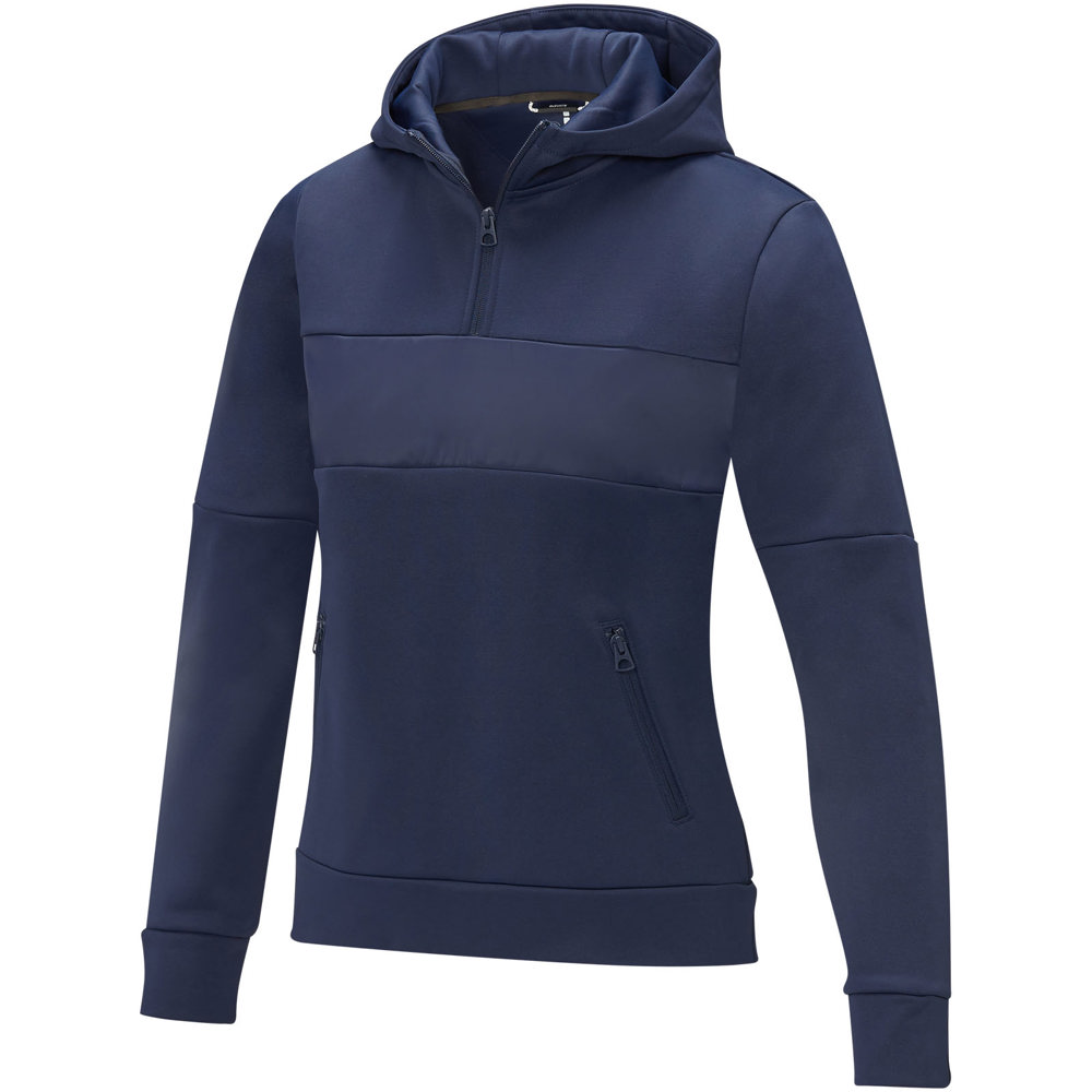 Felpa anorak con cappuccio da donna a mezza zip Sayan - Navy