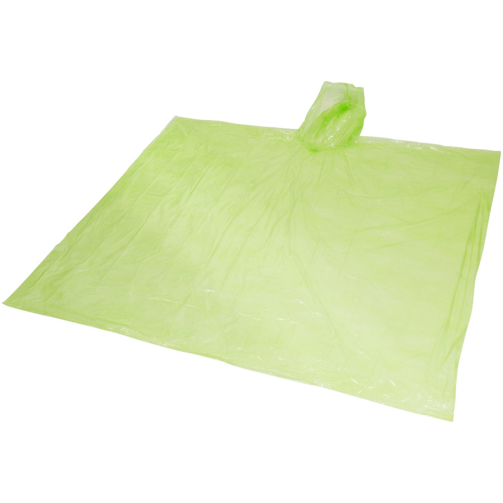 Poncho impermeabile monouso in materiale riciclato certificato GRS con custodia Mayan - Lime