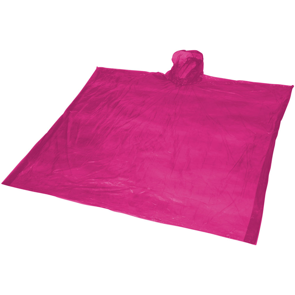 Poncho impermeabile monouso Ziva con custodia - Rosa