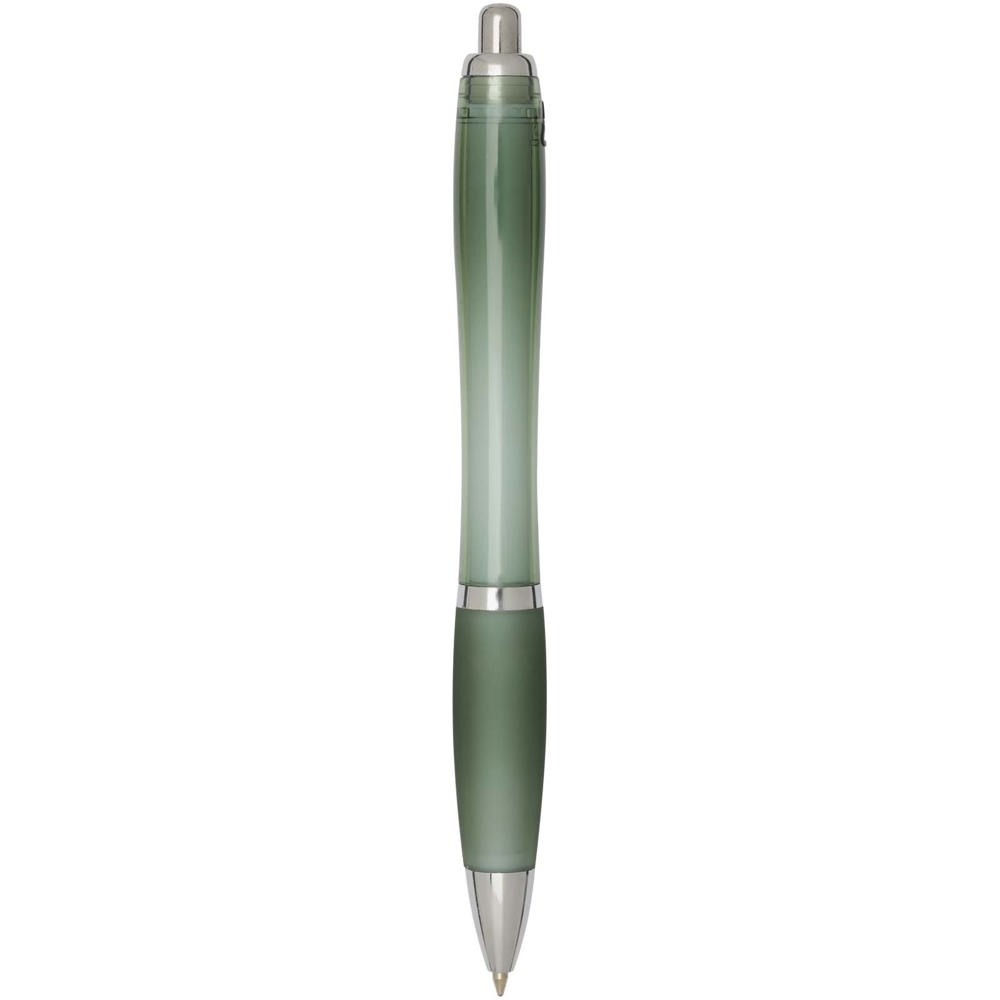  Penna a sfera in plastica riciclata certificata RCS con fusto e impugnatura colorati (inchiostro blu) Nash